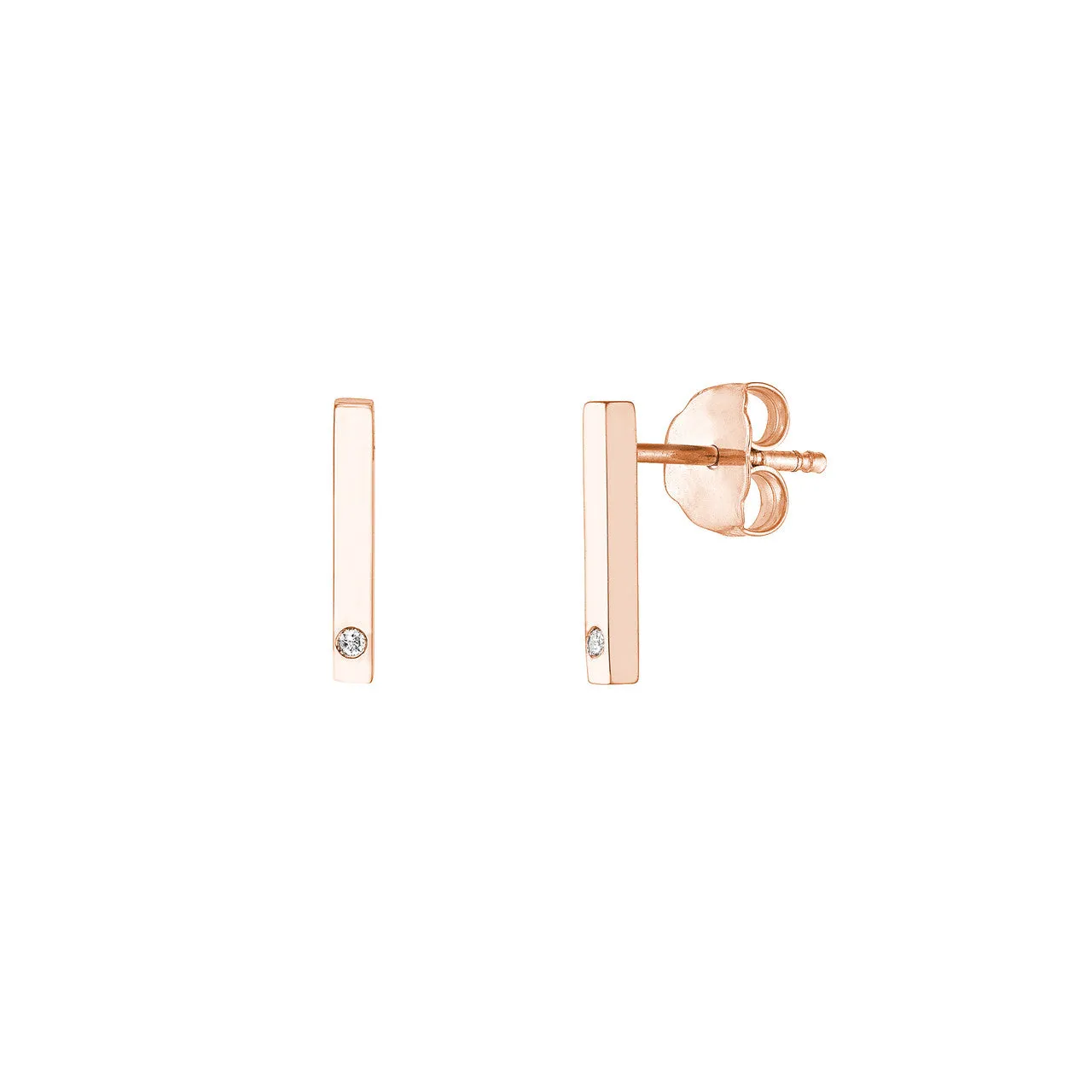 Small Bar Earrings with Diamond