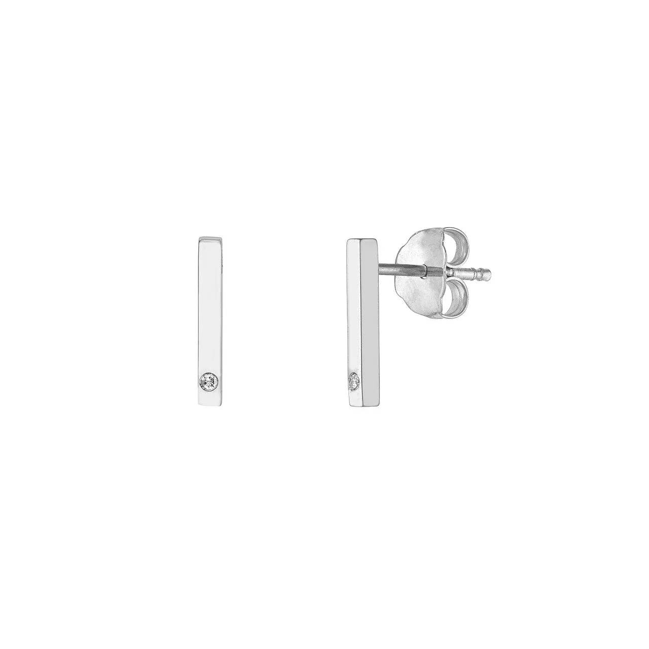 Small Bar Earrings with Diamond
