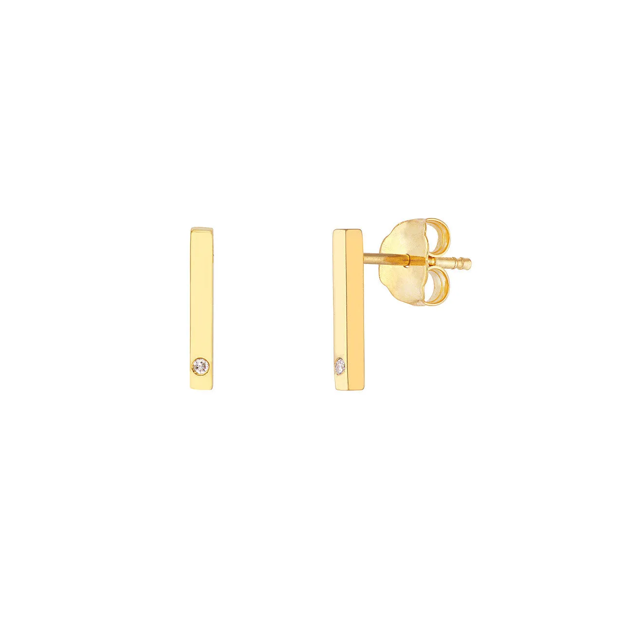 Small Bar Earrings with Diamond