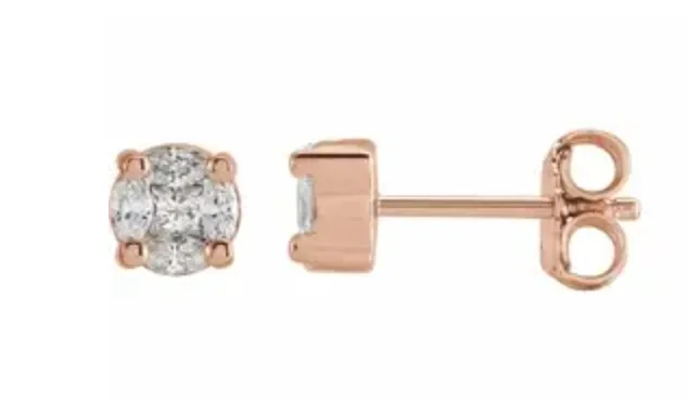 Small Diamond Cluster Studs