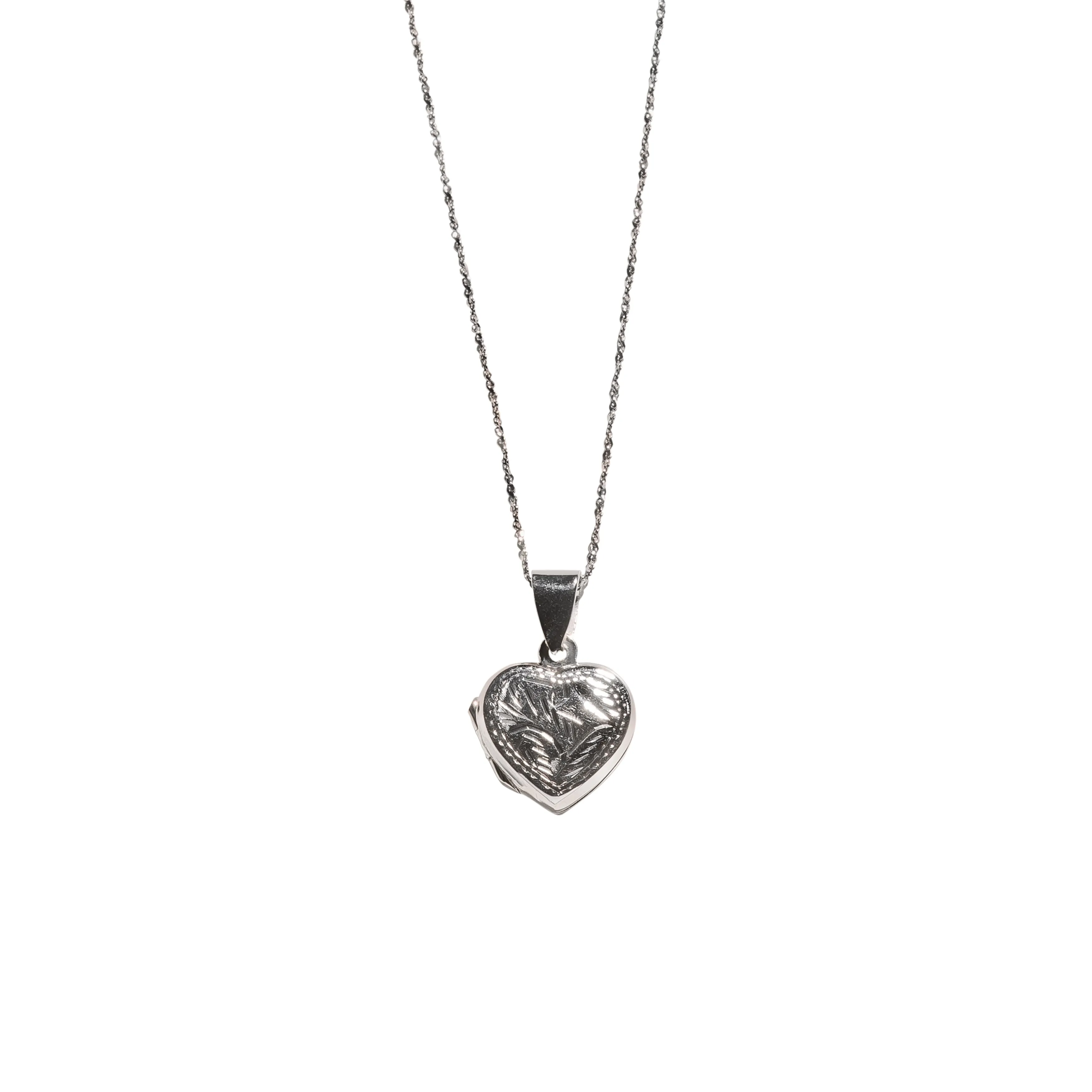 Small Sterling Silver Heart Lockett and Silver Chain