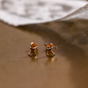 Solid Gold Dainty Star Earring Studs
