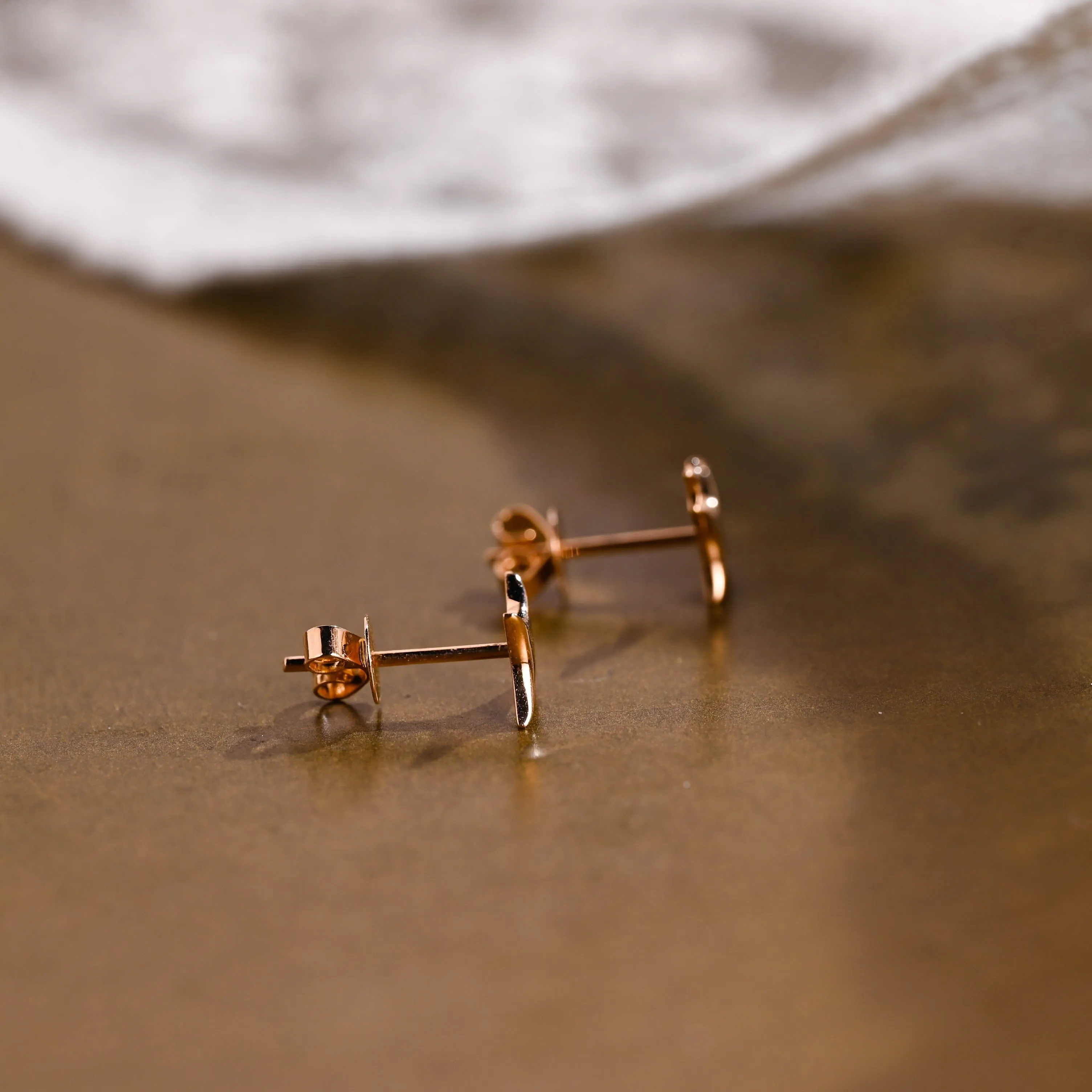 Solid Gold Dainty Star Earring Studs