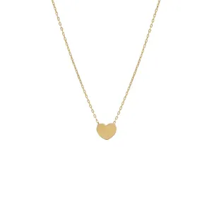 Solid Heart Necklace 14K