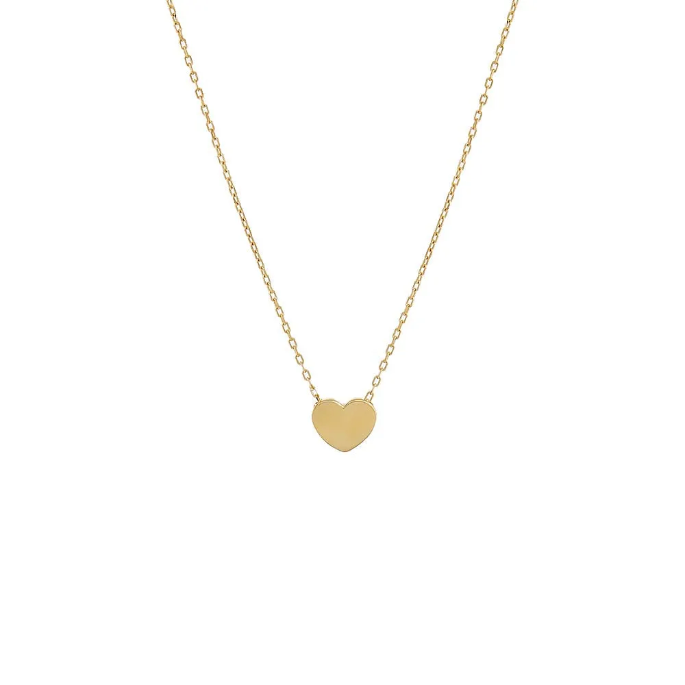 Solid Heart Necklace 14K