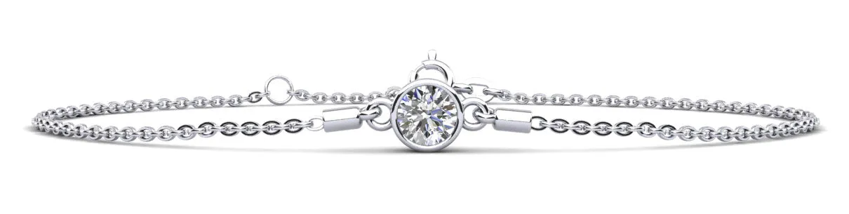 Solitaire Brilliant Round Diamond Adjustable Diamond Bracelet with 0.35 ct.(finished) 4.5mm