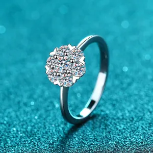 Solitaire Moissanite Diamond w/ small hearts Ring- RM055