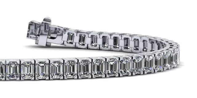 Sparkling Emerald Cut Lab-Grown Diamond Bracelet with 21.60 ct.(finished) 5x3mm