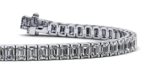 Sparkling Emerald Cut Lab-Grown Diamond Bracelet with 21.60 ct.(finished) 5x3mm