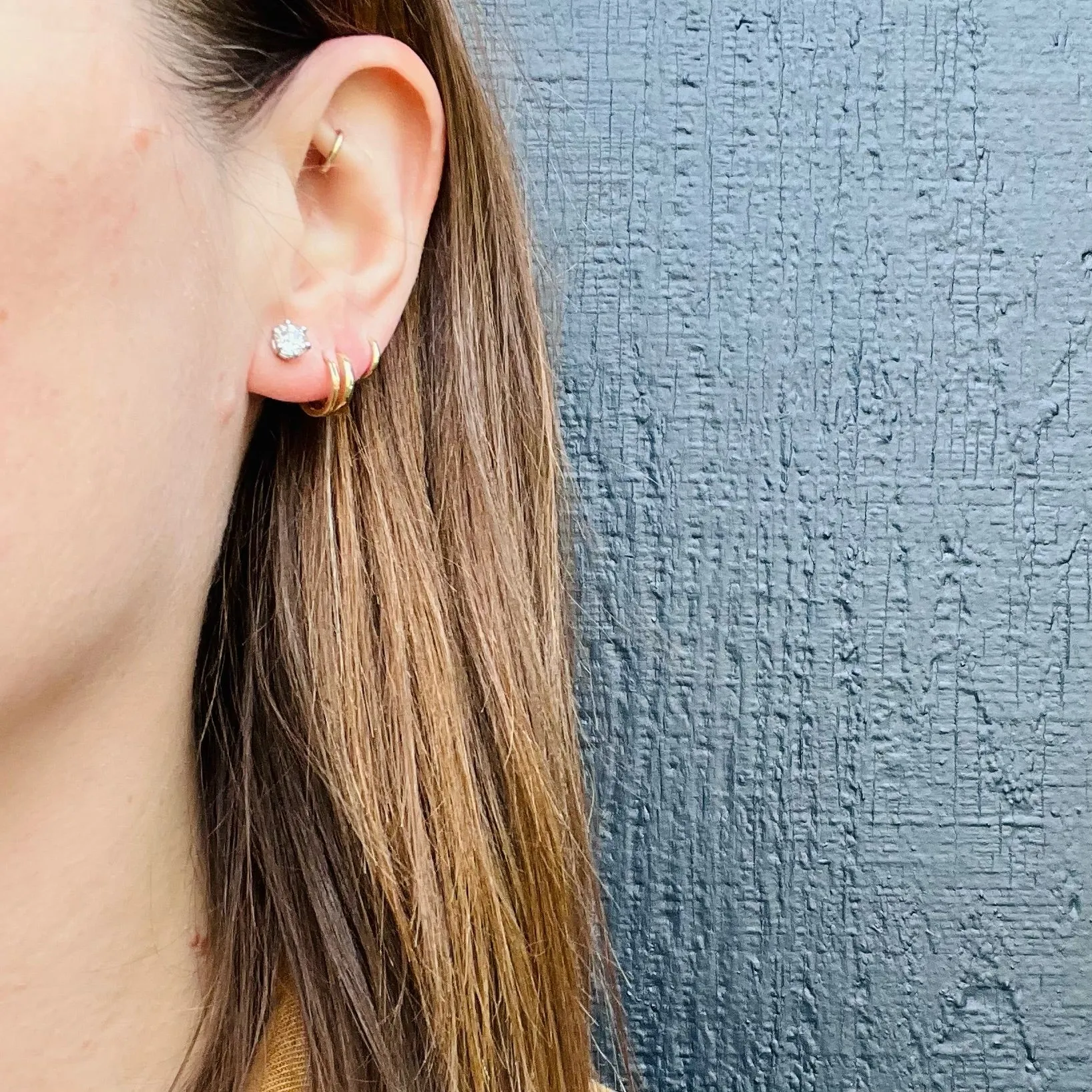 Sparkly OMC Diamond Platinum Studs