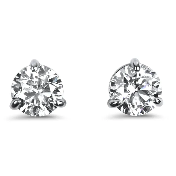 Springer's Collection Premier 3.00ctw Three-Prong Platinum Diamond Studs