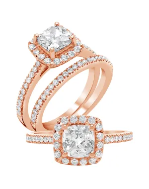 Square Cut Diamond Halo Ring