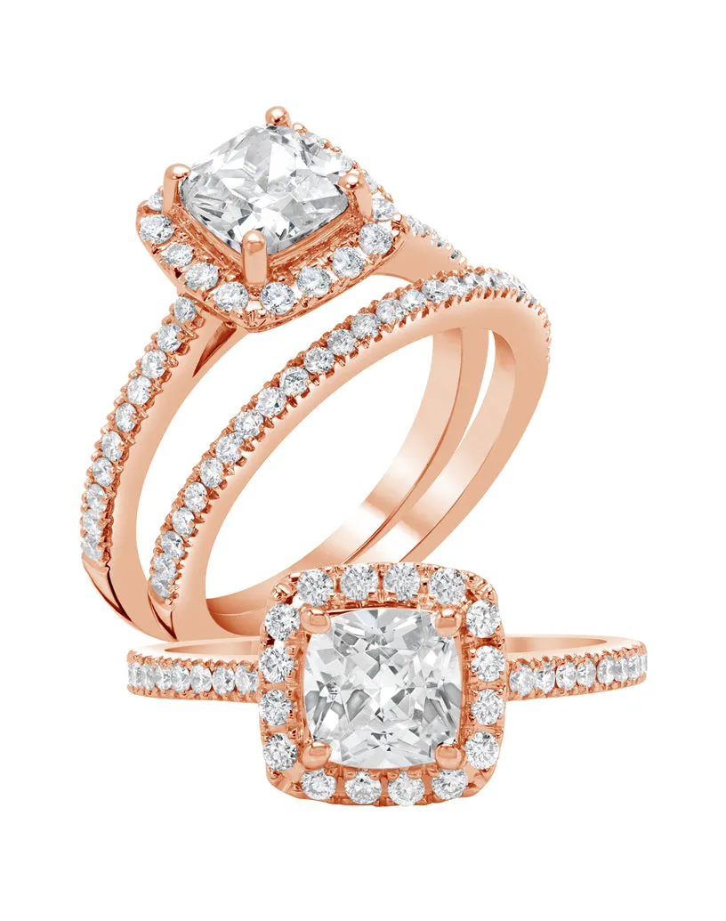 Square Cut Diamond Halo Ring