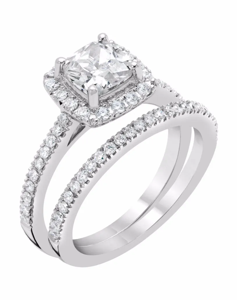 Square Cut Diamond Halo Ring