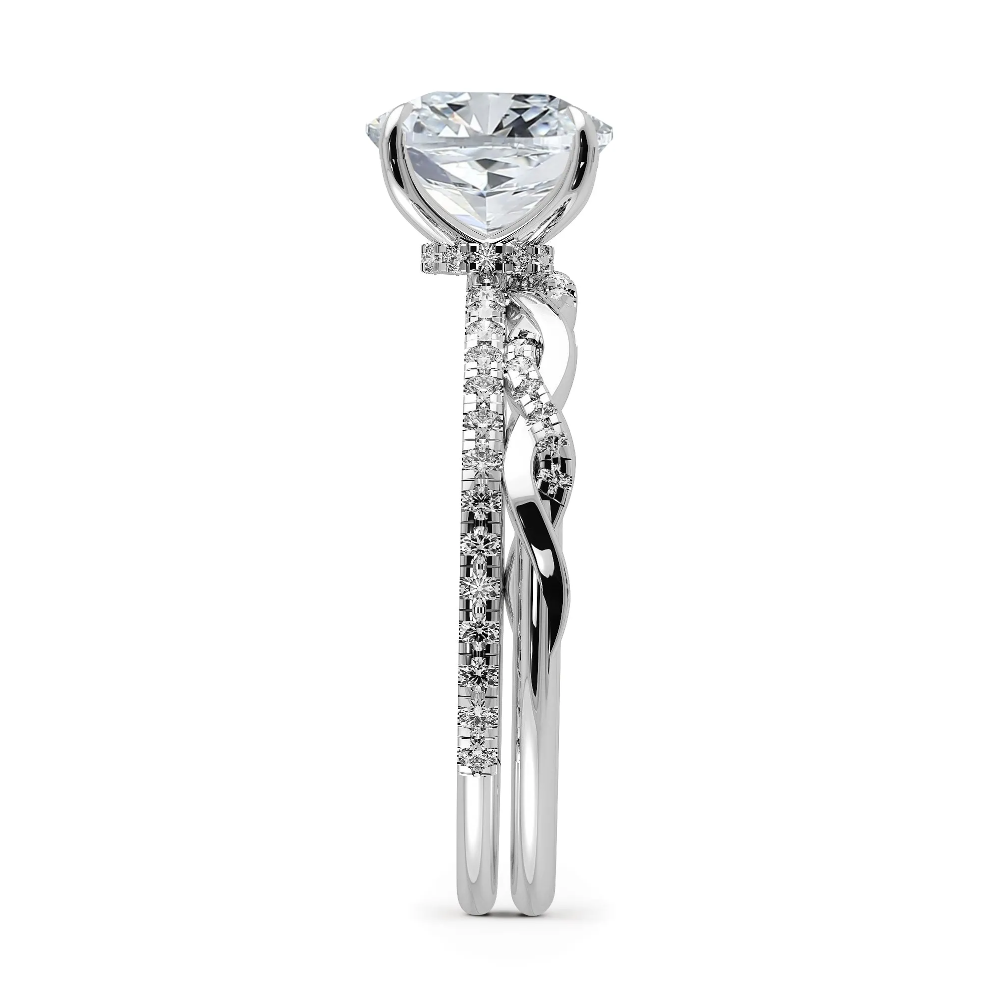 Square Radiant Cut Pave Women Wedding Rings Set - 642