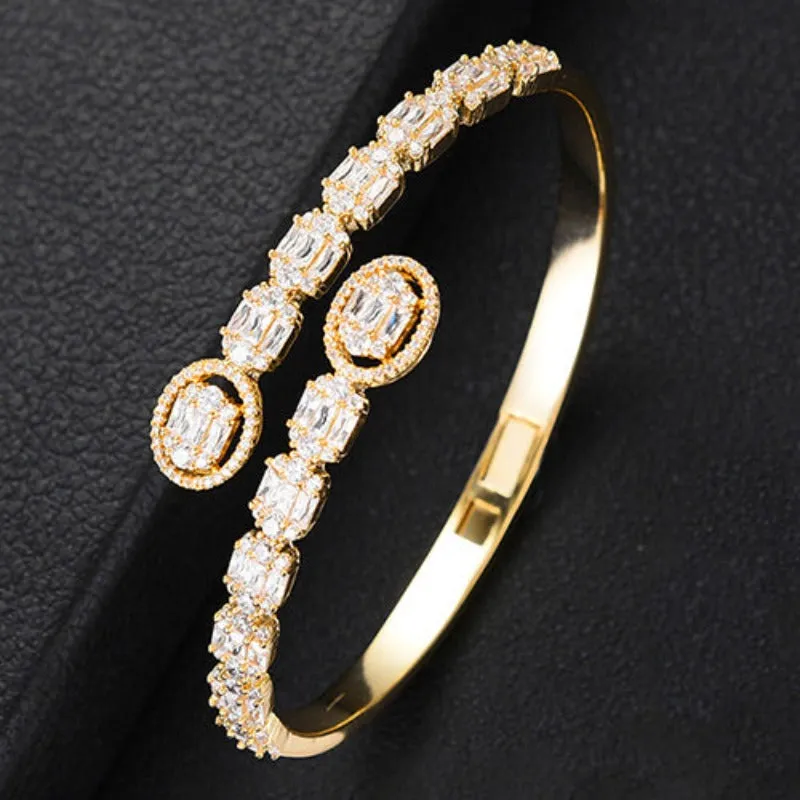 Stackable Bangle Silver Bracelet Cuff For Women Wedding Jewelry