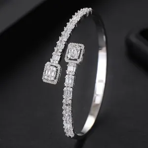 Stackable Bangle Silver Bracelet Cuff For Women Wedding Jewelry