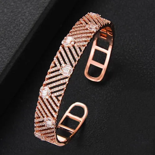 Stackable Bangle Silver Bracelet Cuff For Women Wedding Jewelry