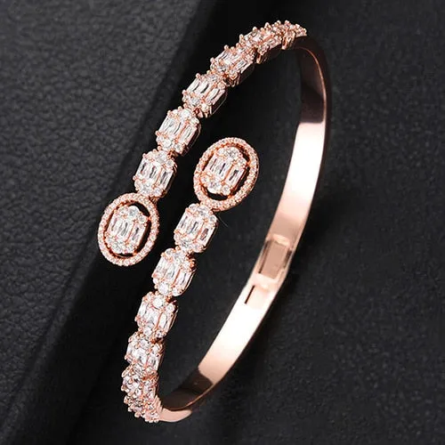 Stackable Bangle Silver Bracelet Cuff For Women Wedding Jewelry