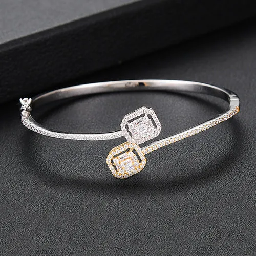 Stackable Bangle Silver Bracelet Cuff For Women Wedding Jewelry