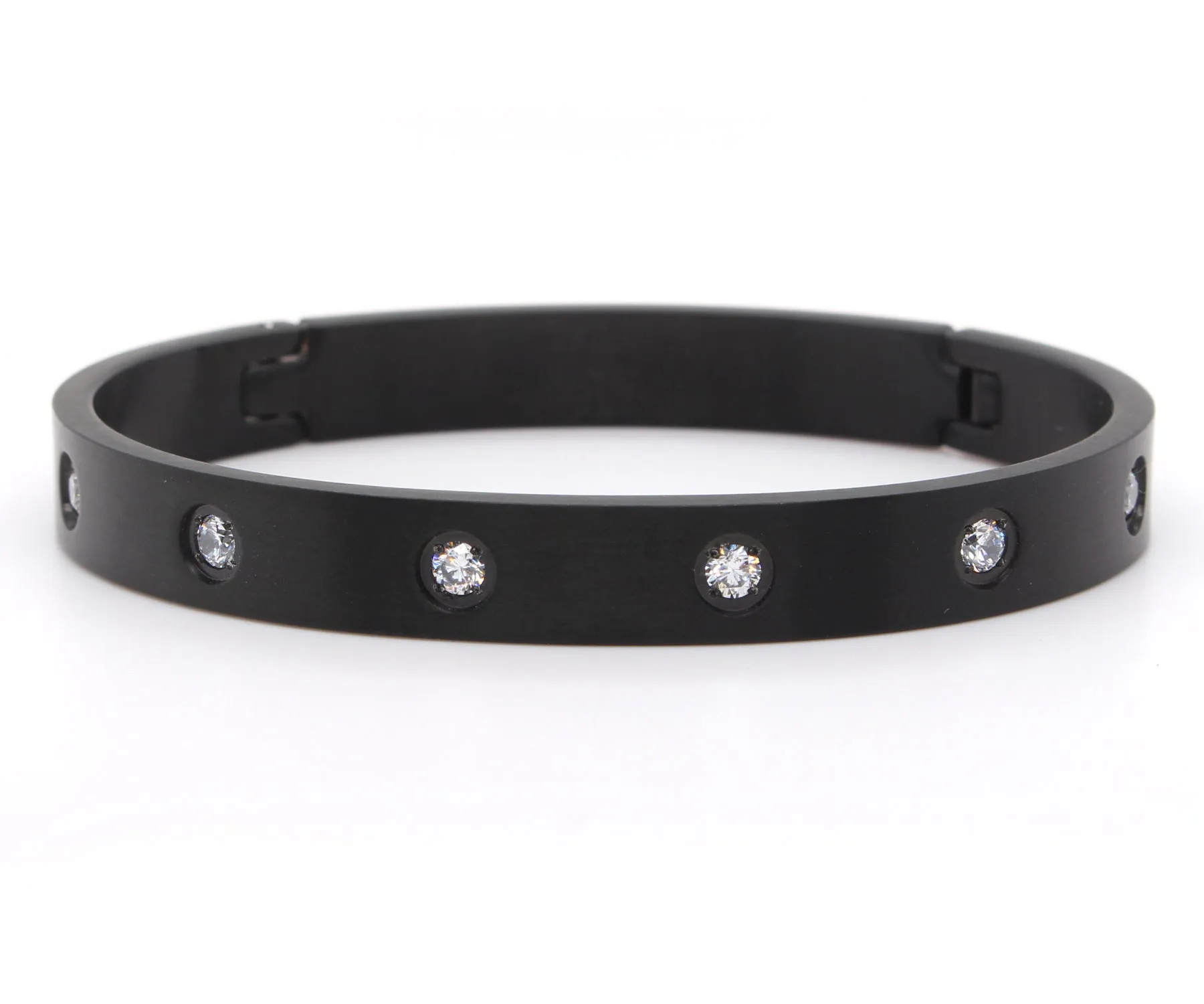 Star Bangle Black Cuff Bracelet