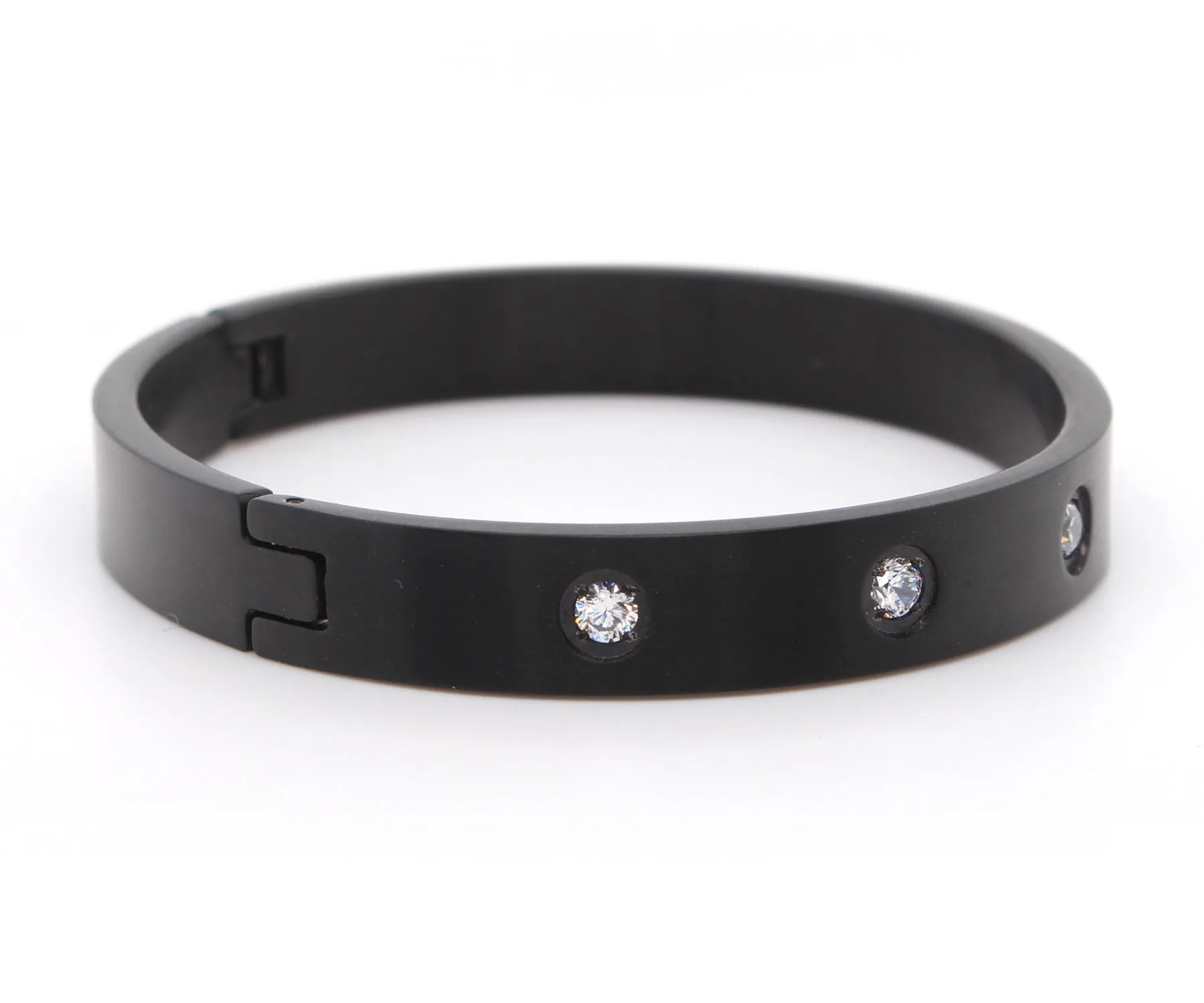 Star Bangle Black Cuff Bracelet