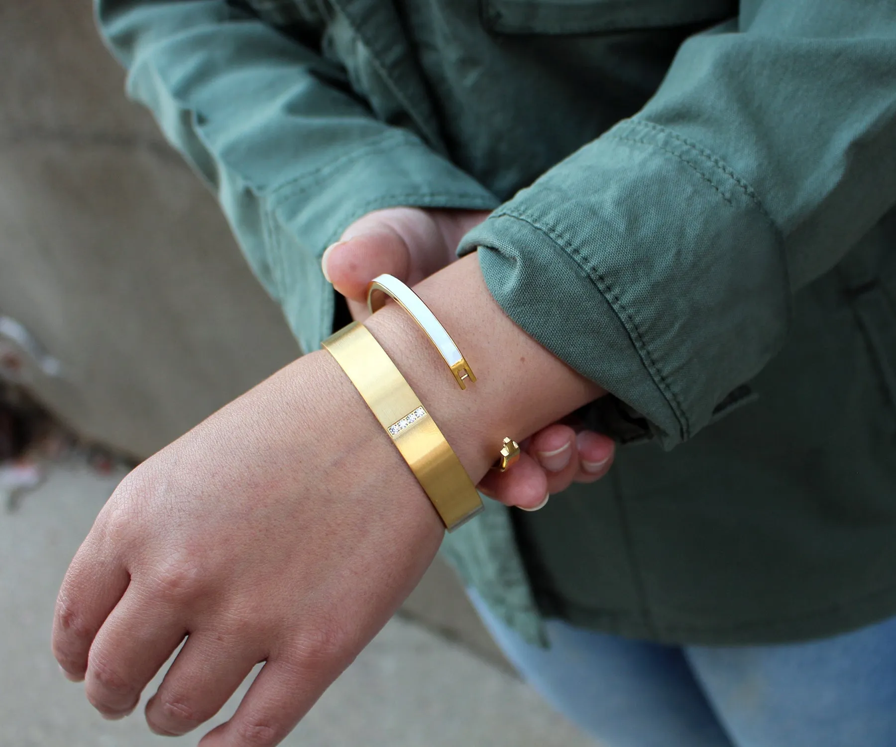 Star Bangle Black Cuff Bracelet