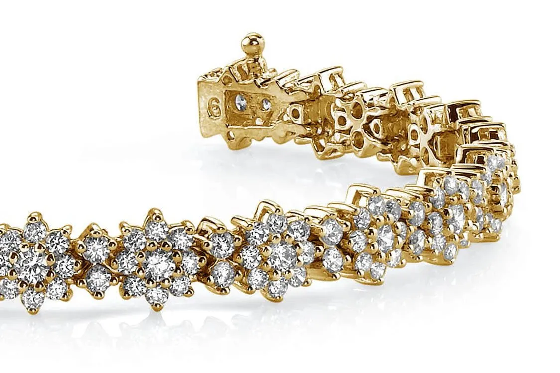 Starburst Red Carpet Diamond Bracelet with 7.99 ct.(finished) 2mm, 2.3mm, 3mm