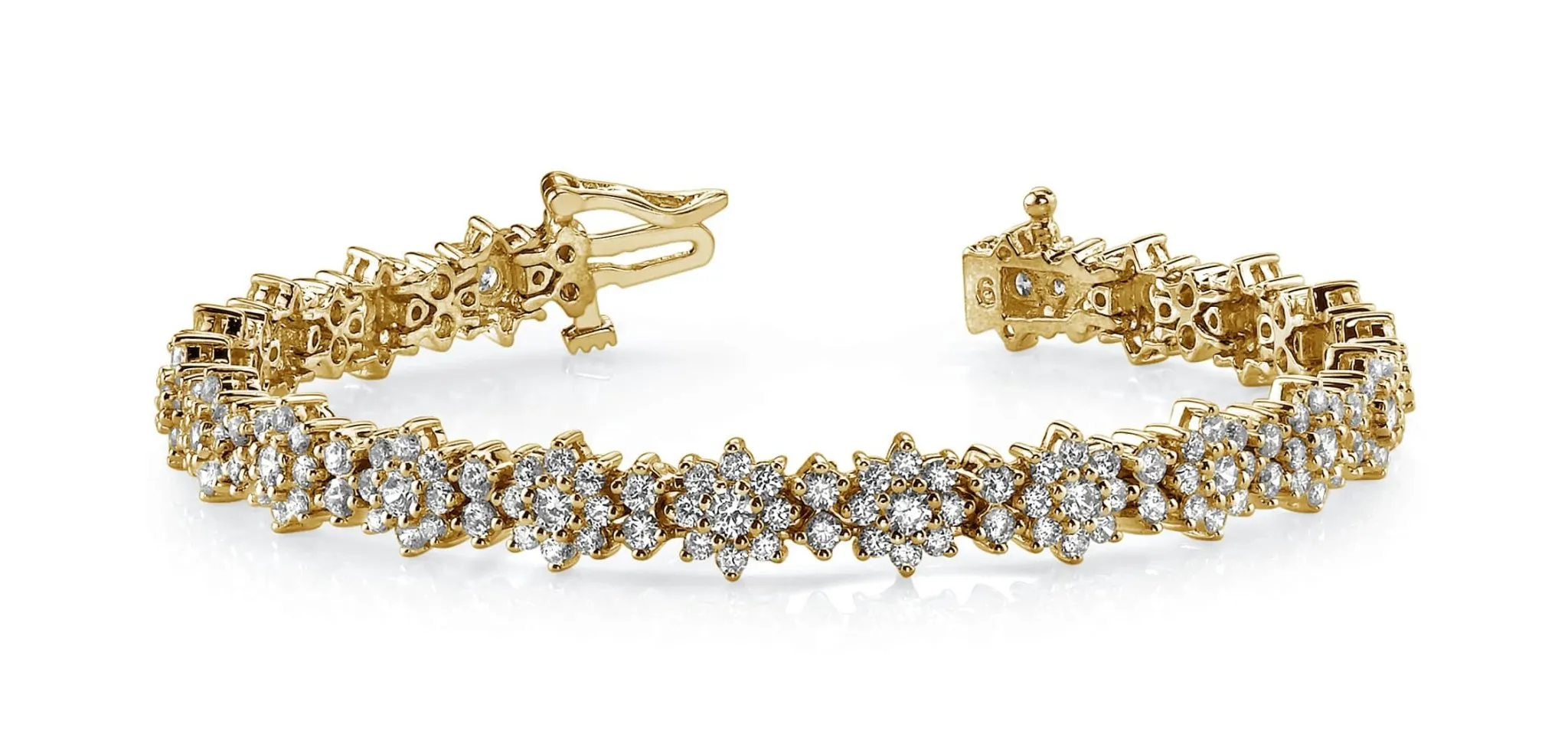 Starburst Red Carpet Diamond Bracelet with 7.99 ct.(finished) 2mm, 2.3mm, 3mm