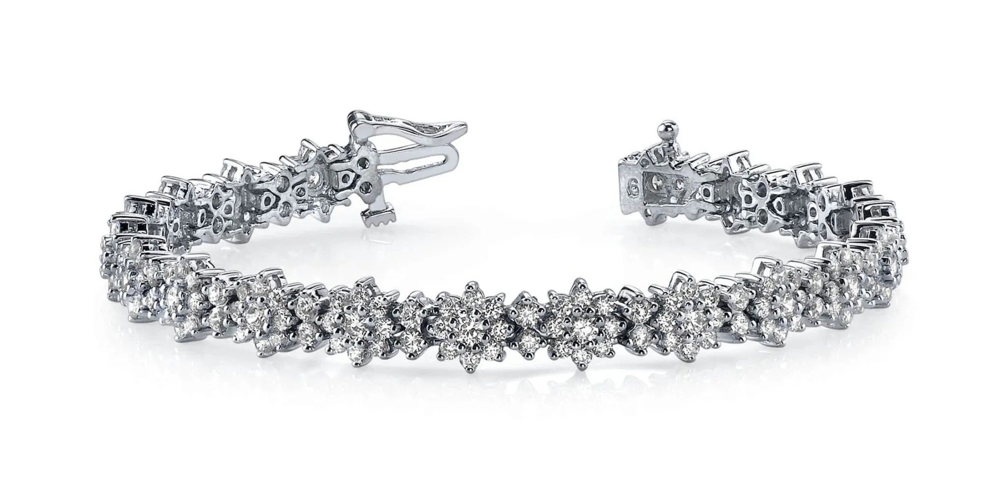 Starburst Red Carpet Diamond Bracelet with 7.99 ct.(finished) 2mm, 2.3mm, 3mm