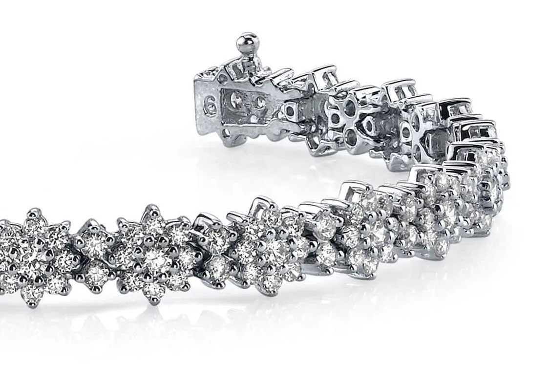 Starburst Red Carpet Diamond Bracelet with 7.99 ct.(finished) 2mm, 2.3mm, 3mm