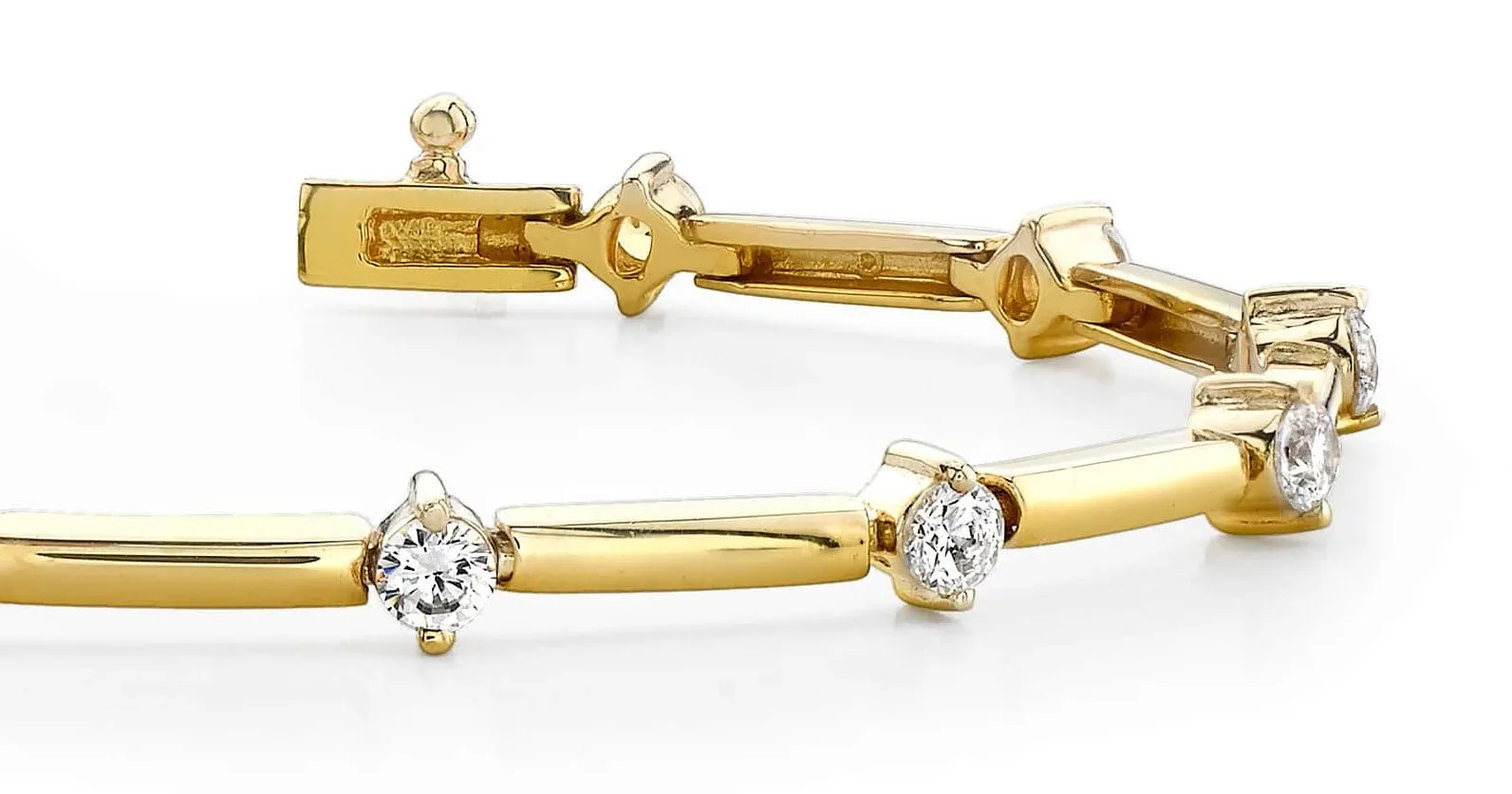 Starburst Solid Link Lab-Grown Diamond Bracelet with 0.48 ct.(finished) 2.2mm