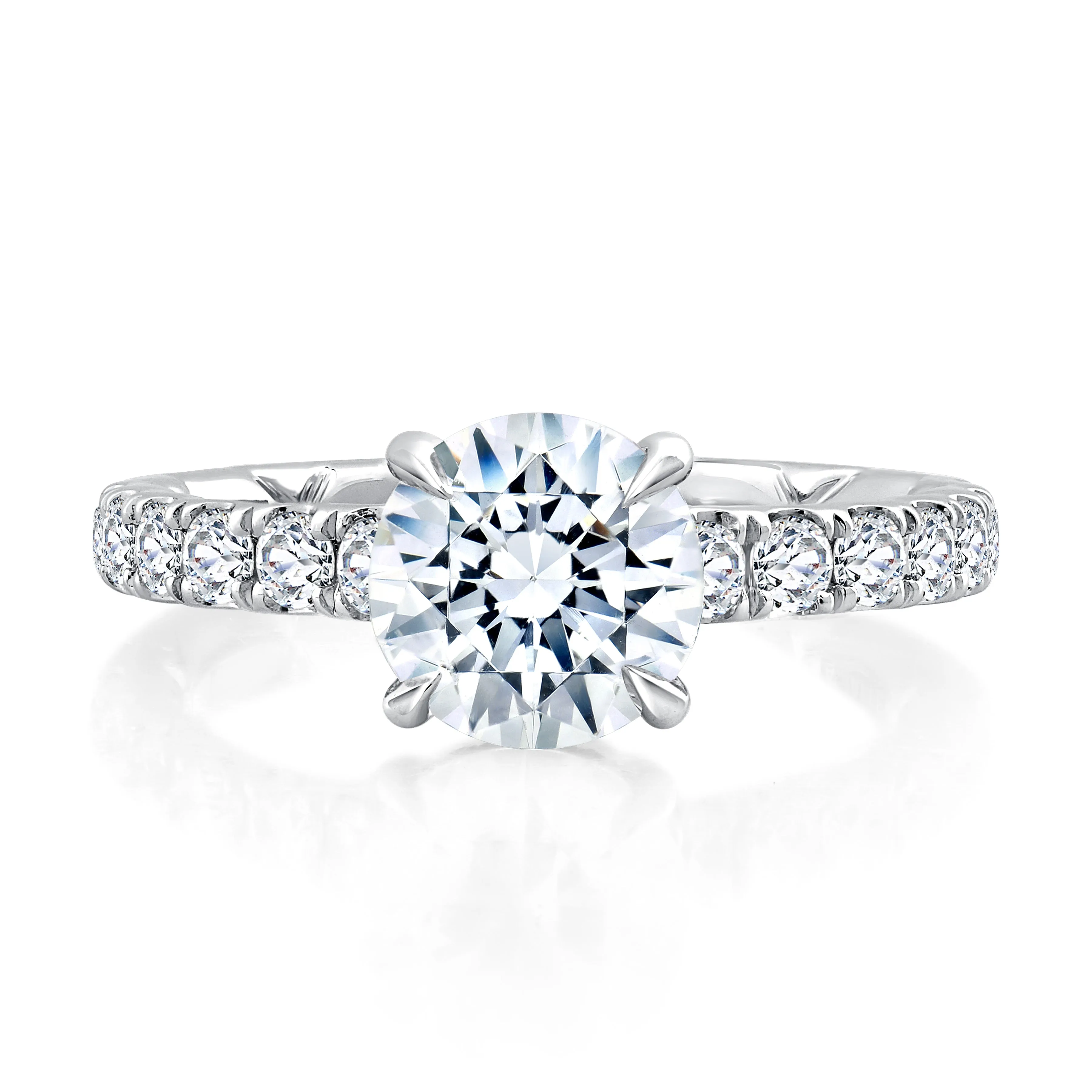 Statement Round Quilted Engagement Ring