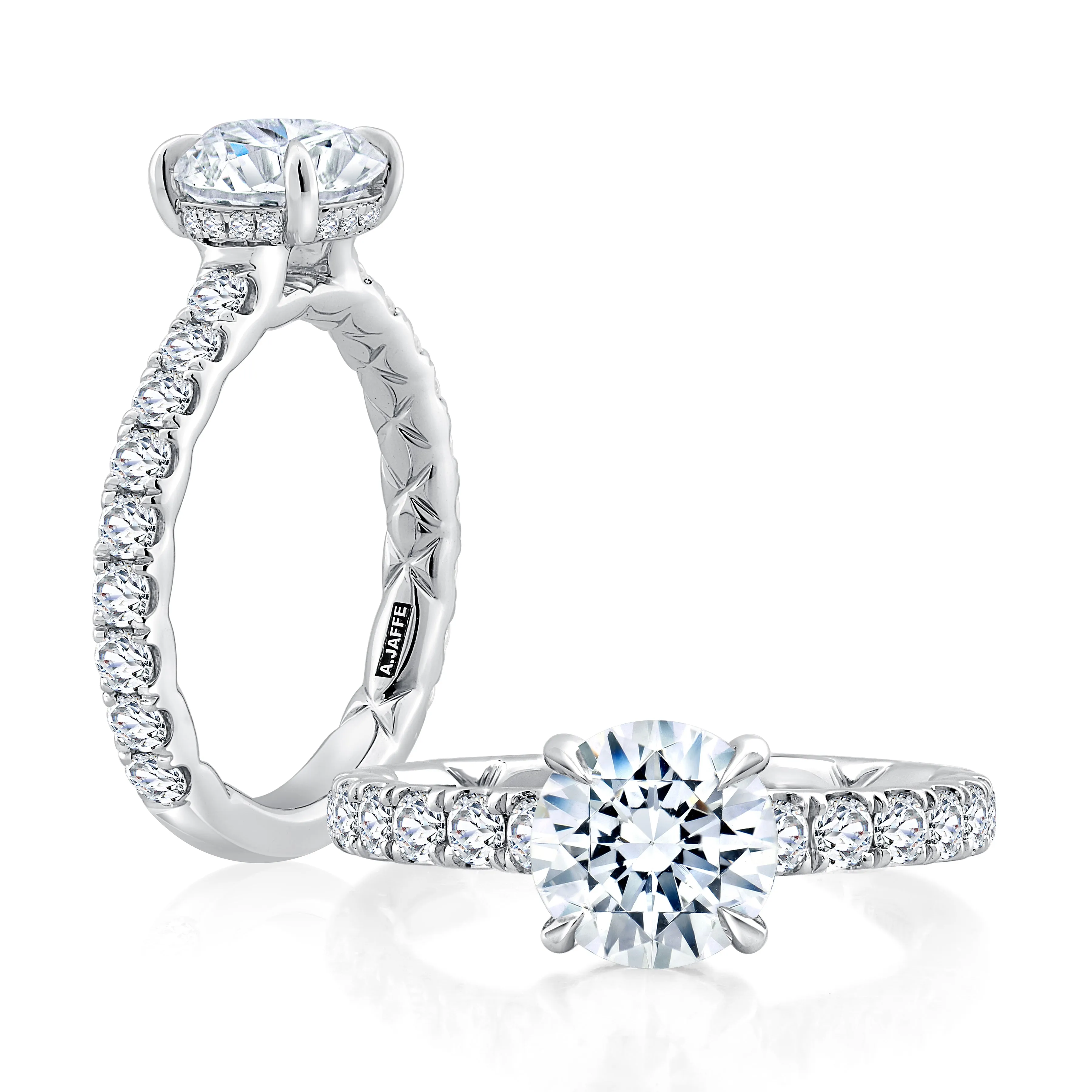 Statement Round Quilted Engagement Ring