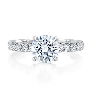Statement Round Quilted Engagement Ring