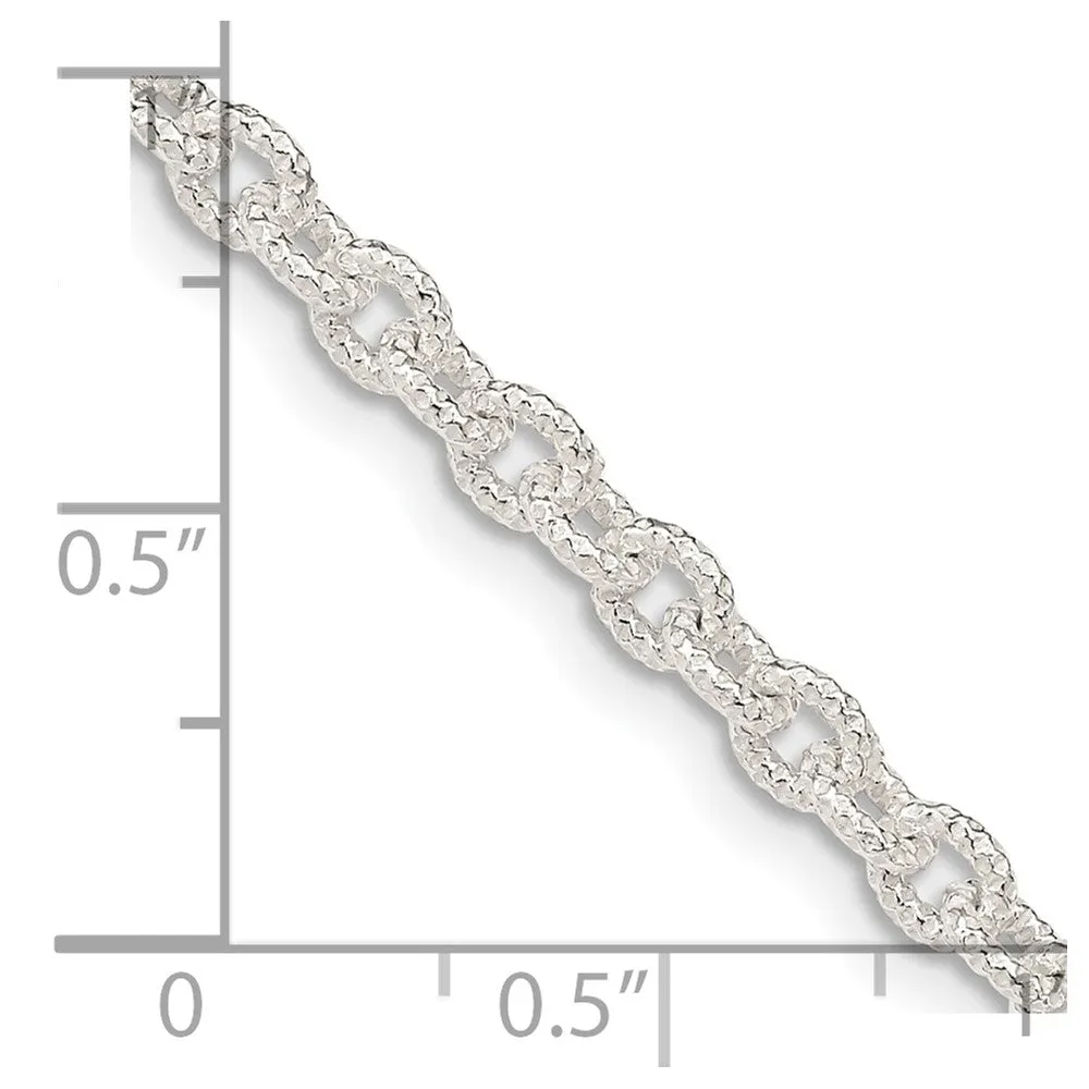 Sterling Silver 3.75mm Fancy Rolo Chain