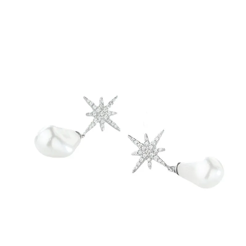 Sterling Silver Baroque Pearl Earrings For Women