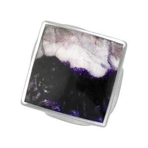 Sterling Silver Blue John Queen's Jubilee Hallmark Medium Rhombus Ring D