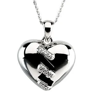 Sterling Silver Broken Heart Necklace