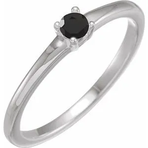 Sterling Silver Natural Black Onyx Ring