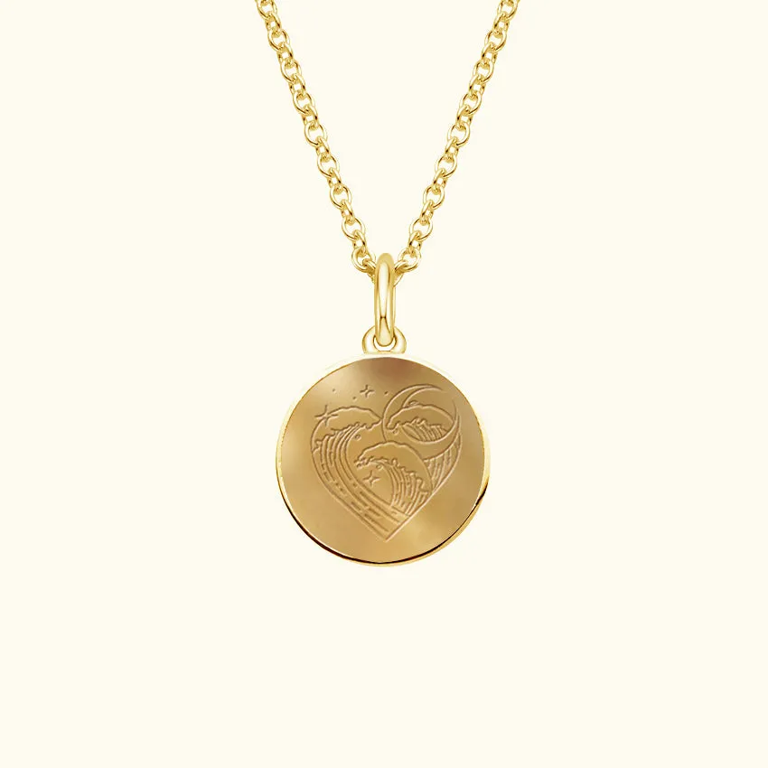Sterling Silver Wave Heart Necklace