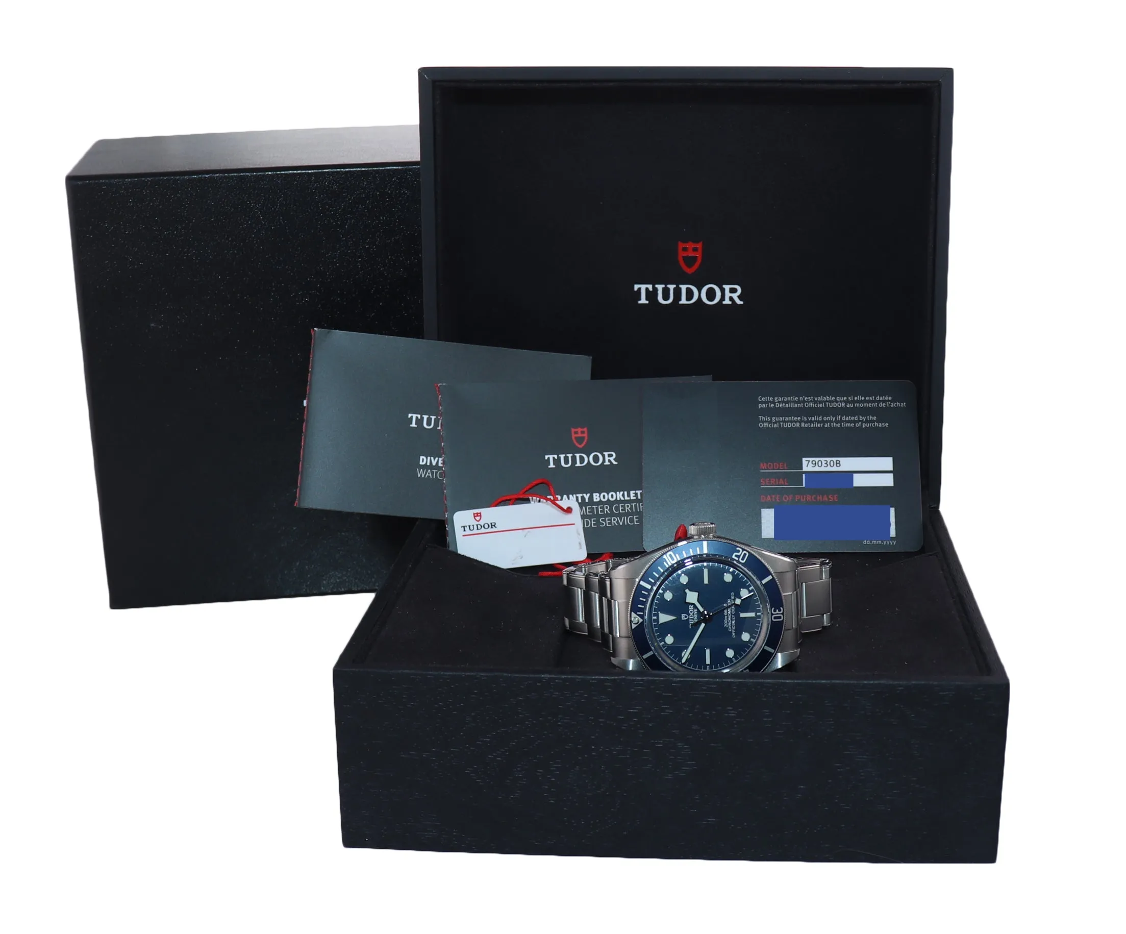 STICKERS NEW PAPERS Tudor Black Bay Fifty Eight 58 BLUE Steel 79030B Watch Box