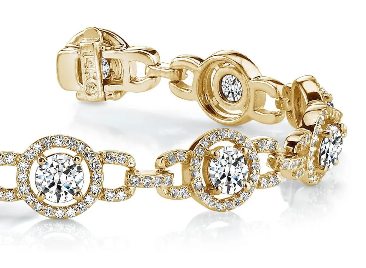 Stylish Circles Diamond Bracelet with 4.98 ct.(finished) 1.1mm, 4mm