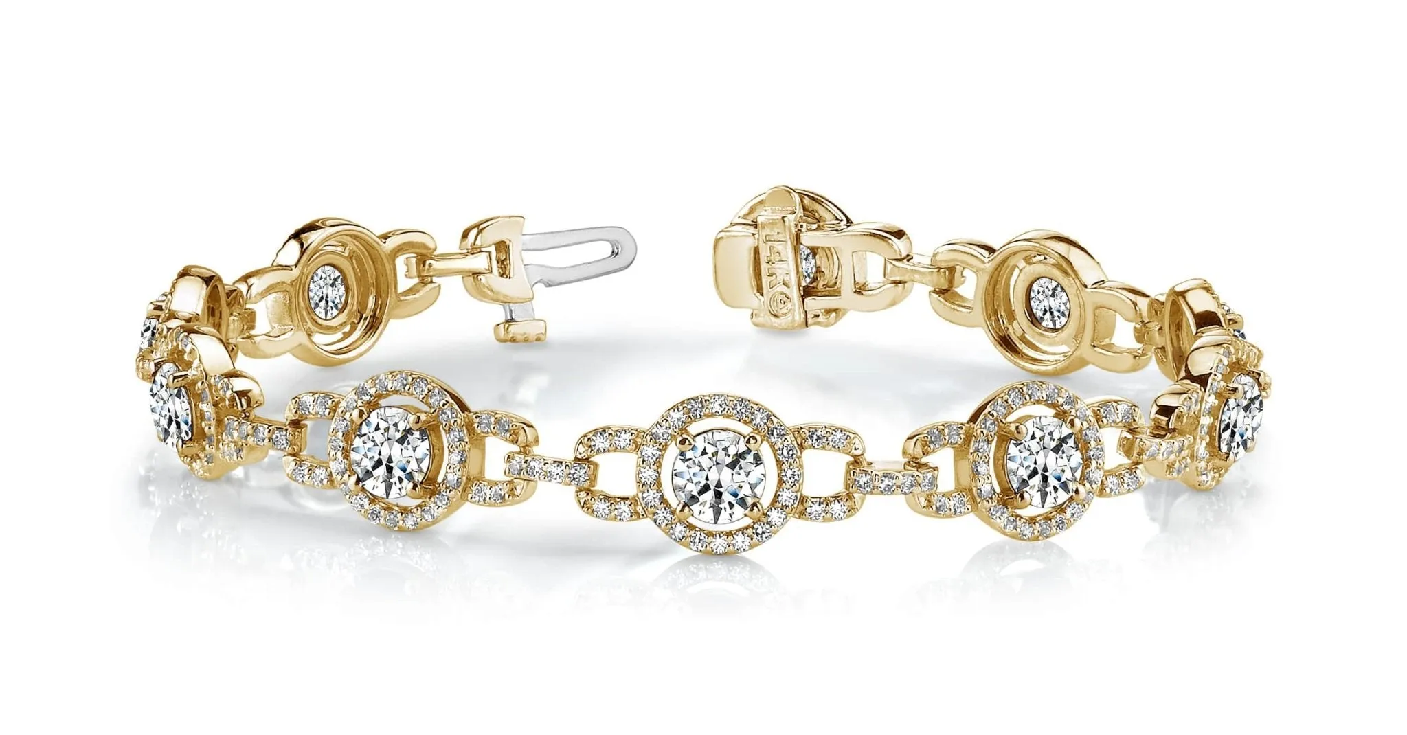 Stylish Circles Diamond Bracelet with 4.98 ct.(finished) 1.1mm, 4mm