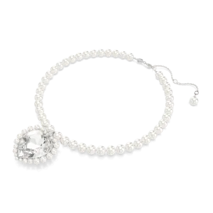 Swarovski Ariana Grande x Necklace Crystal pearl Heart cut Heart White Rhodium plated
