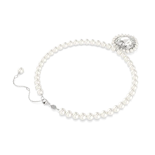 Swarovski Ariana Grande x Necklace Crystal pearl Heart cut Heart White Rhodium plated