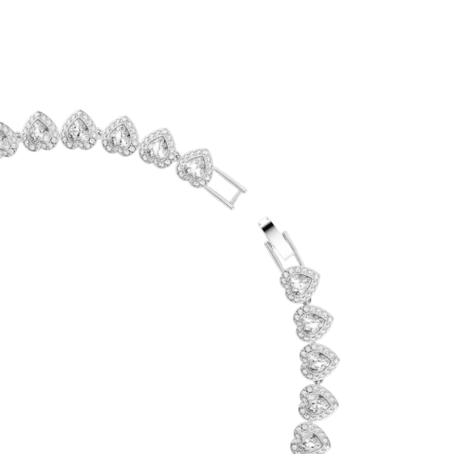 Swarovski Ariana Grande x Tennis Necklace Mixed cuts Heart White Rhodium plated