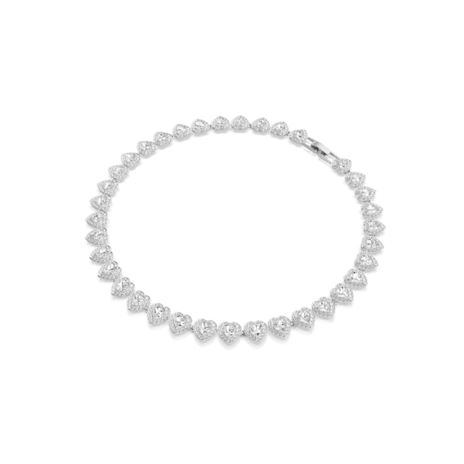 Swarovski Ariana Grande x Tennis Necklace Mixed cuts Heart White Rhodium plated