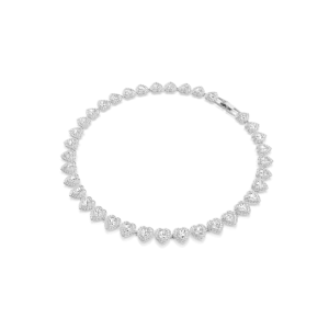 Swarovski Ariana Grande x Tennis Necklace Mixed cuts Heart White Rhodium plated