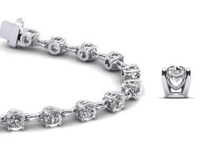 Sweetheart Chain Link Diamond Tennis Lab-Grown Diamond Bracelet with 3.89 ct.(finished) 3.6mm